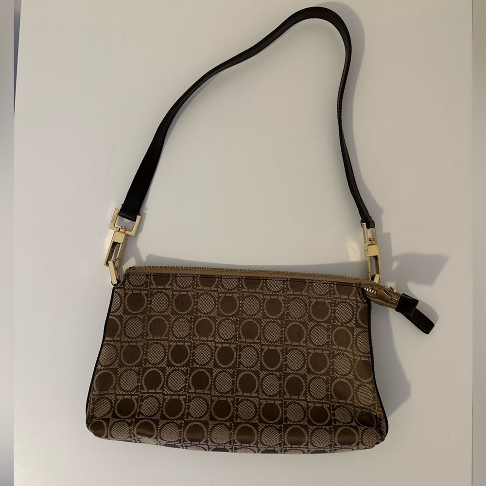Salvatore Ferragamo Canvas/Leather Pochette Bag